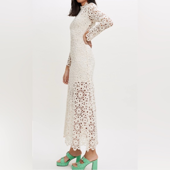 Maje Rozim Dress Crochet Maxi Dress Mini Depop - Picture 2 of 12